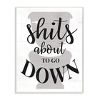 Stupell Industries About To Go Down Funny Bathroom Family Home Word Wall Plaque, New. Price: $37.99.