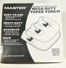 Nib Paper Punch Master Mega Duty Sheets Durable Steel Construction MP100 New. Price: $43.99.
