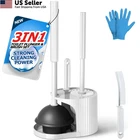 Forasto 3 In Brush And Plunger Set,toilet Bowl 1PACK, White New. Price: $24.02.