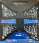 Kobalt #52290 28-PIECE Combination Wrench Set Sae Metric Chrome Vanadium New. Price: $39.95.