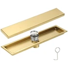 Uxcell Rectangular Shower Drain, Brushed 304 Stainless Steel 16INCH, Gold New. Price: $39.64.