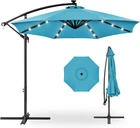 10FT Sky Blue Solar Led Patio Umbrella With Easy Tilt For Backyard & Garden New. Price: $169.99.