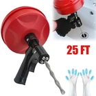 25FT Plumbers Drain Snake Long Heavy Duty Plumbing Auger Hand Tool Bathroom Pipe New. Price: $29.98.