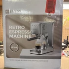 Jassy JS-109 Retro Espresso Machine Silver Ground Coffee With Drip Tray Open. Price: $69.99.